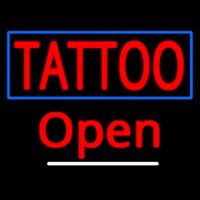 Tattoo With Blue Border Open Neonskylt