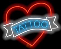 Tattoo with Heart Neonskylt