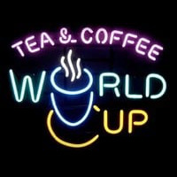 Tea Coffee World Cup Neonskylt