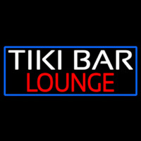 Tiki Bar Lounge With Blue Border Neonskylt