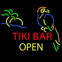 Tiki Bar Open Neonskylt