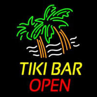 Tiki Bar Open Neonskylt