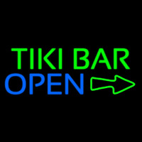 Tiki Bar Open With Arrow Neonskylt
