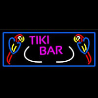 Tiki Bar Parrot With Blue Border Neonskylt