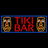 Tiki Bar Sculpture With Blue Border Neonskylt