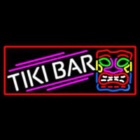 Tiki Bar Sculpture With Red Border Neonskylt