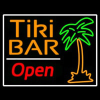 Tiki Bar With Palm Tree Open Neonskylt