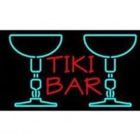 Tiki Bar With Two Martini Glasses Neonskylt