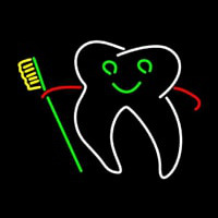 Tooth With Brush Logo Neonskylt