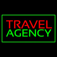 Travel Agency Green Rectangle Neonskylt