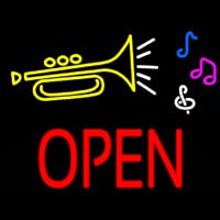 Trumpet Logo Open Block Neonskylt