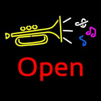 Trumpet Logo Open Neonskylt