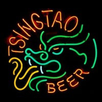 Tsingtao Öl Bar Öppet Neonskylt