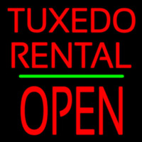 Tu edos Rental Block Open Green Line Neonskylt