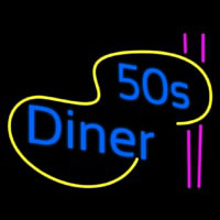 Turquoise 50s Diner Pink Lines Neonskylt