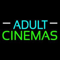 Turquoise Adult Green Cinemas Neonskylt