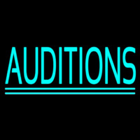 Turquoise Auditions Double Line Neonskylt