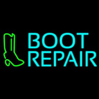 Turquoise Boot Repair Neonskylt