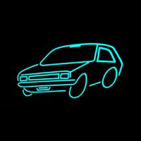 Turquoise Car Logo Neonskylt