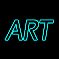 Turquoise Double Stroke Art Neonskylt