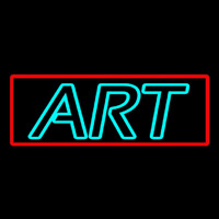 Turquoise Double Stroke With Border Art Neonskylt