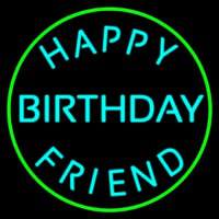 Turquoise Happy Birthday Friend Neonskylt