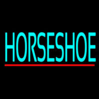 Turquoise Horseshoe Block Neonskylt