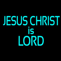 Turquoise Jesus Christ Is Lord Neonskylt