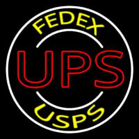 Ups Fede  Usps With Circle Neonskylt