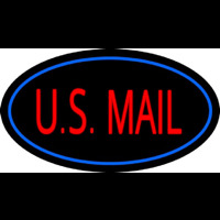 Us Mail Oval Blue Neonskylt