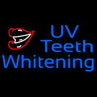 Uv Teeth Whitening In Blue With Lips Logo Neonskylt