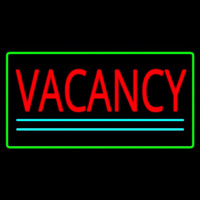 Vacancy Rectangle Green Neonskylt