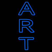 Vertical Blue Double Stroke Art Neonskylt