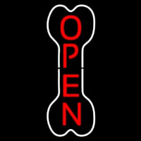Vertical Bone Logo Open Neonskylt