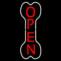 Vertical Bone Logo Open Neonskylt