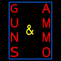 Vertical Guns And Ammo Neonskylt