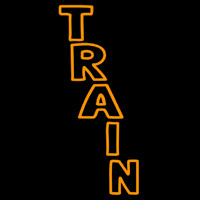 Vertical Orange Train Neonskylt