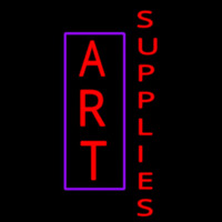 Vertical Red Art Supplies Neonskylt