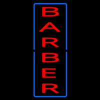 Vertical Red Barber With Blue Border Neonskylt