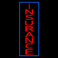 Vertical Red Insurance Blue Border Neonskylt