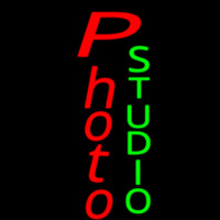 Vertical Red Photo Green Studio Neonskylt