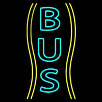 Vertical Turquoise Bus Neonskylt