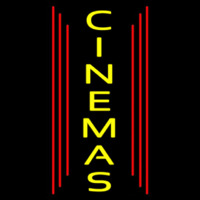 Vertical Yellow Cinemas Neonskylt