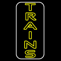 Vertical Yellow Trains Neonskylt