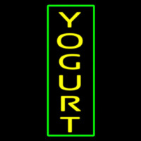 Vertical Yellow Yogurt With Green Border Neonskylt