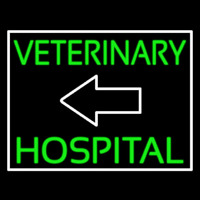 Veterinary Hospital With Arrow Neonskylt