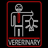 Veterinary Man And Cat Logo Neonskylt