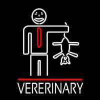 Veterinary Man And Cat Logo Neonskylt