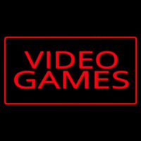 Video Games Rectangle Red Neonskylt