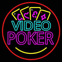 Video Poker With Cards 1 Neonskylt